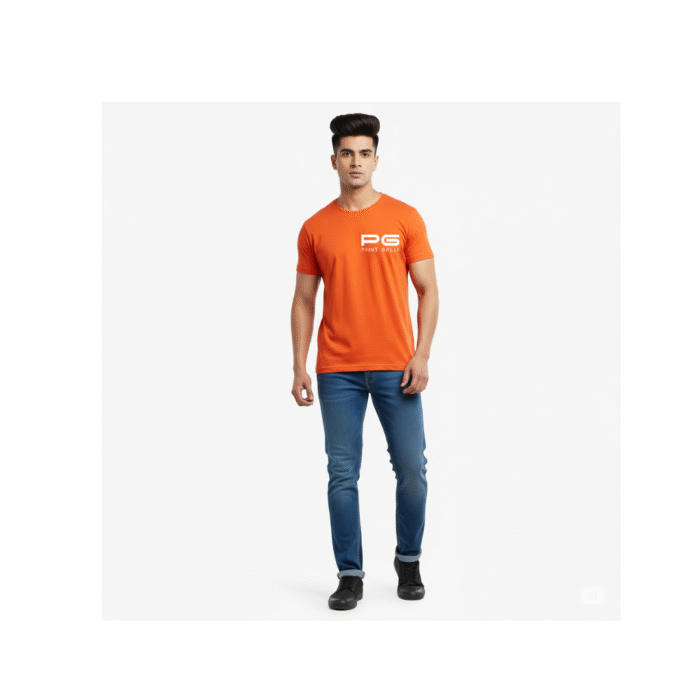 PG-Adidas Men’s Aeroready Orange Round Neck T-Shirt - Image 2