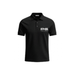 PG-Carbon Cotton Pique Black Polo T-Shirt