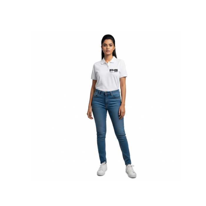 PG-Rare Rabbit White Polo T-Shirt (Unisex Fit) - Image 3