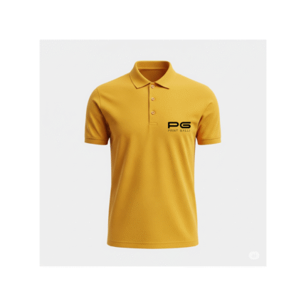PG-Carbon Cotton Pique Yellow Polo T-Shirt