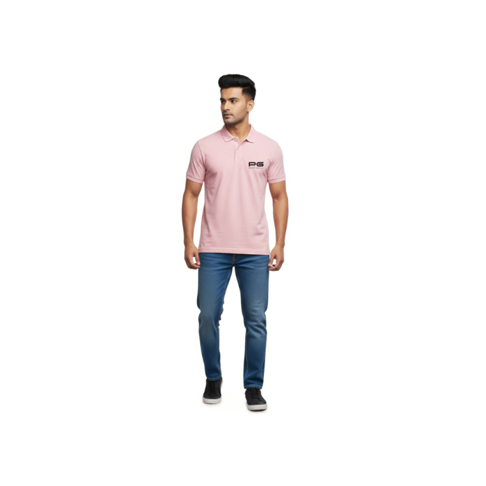 Adidas Men’s Dry-Fit Pink Polo T-Shirt - Image 2