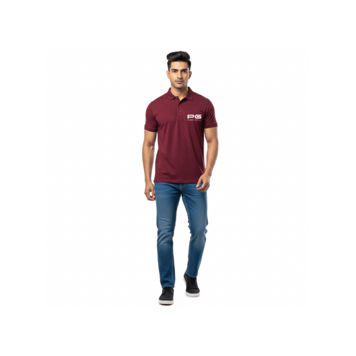 PG-Carbon Cotton Pique Marron Polo T-Shirt - Image 2