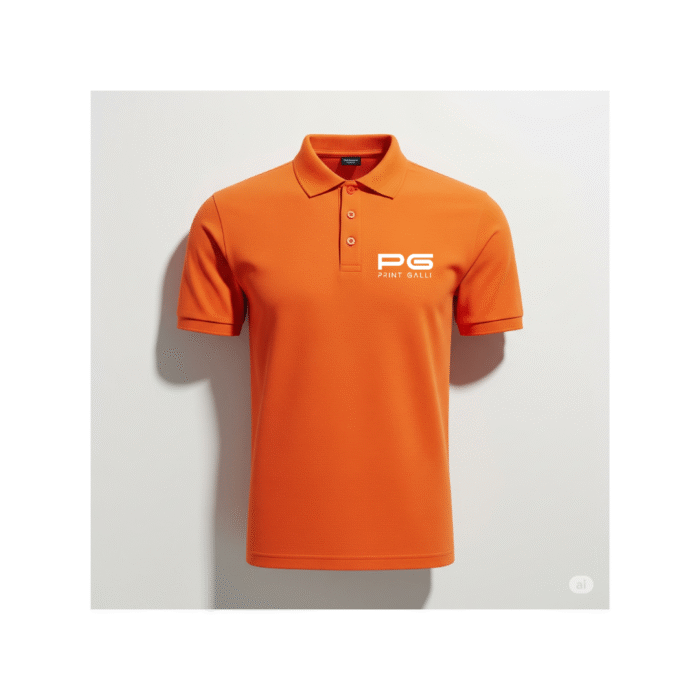PG-Carbon Cotton Pique Orange Polo T-Shirt - Image 1