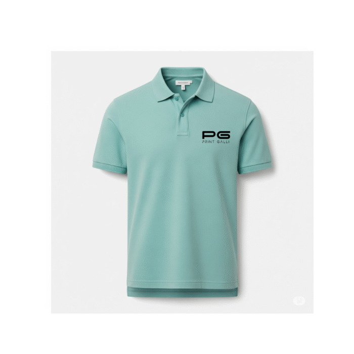 PG-Carbon Cotton Pique Aqua Polo T-Shirt - Image 1
