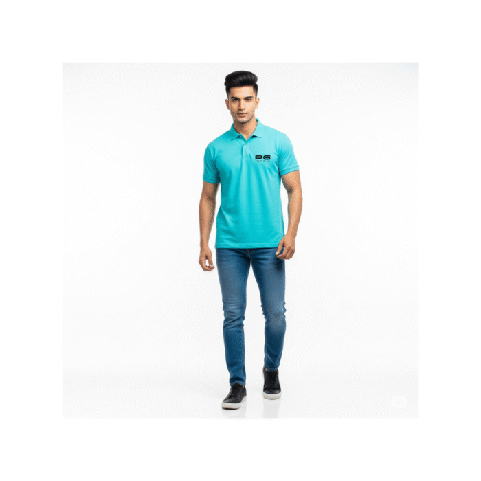 PG-Carbon Cotton Pique Aqua Polo T-Shirt - Image 2