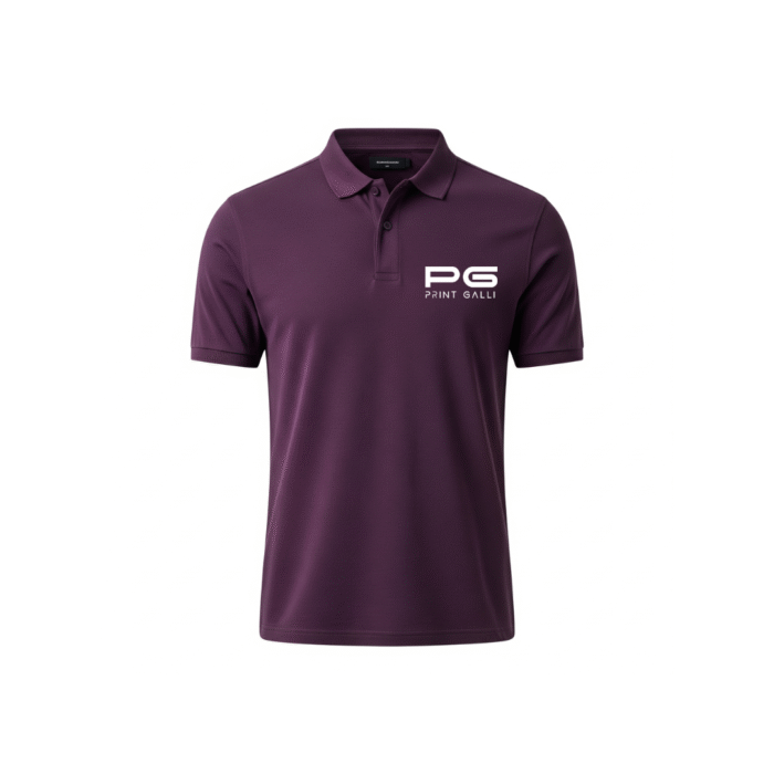 PG-Carbon Cotton Pique Purple Polo T-Shirt - Image 1