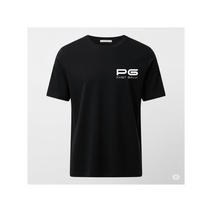 PG-HO2 Men's Polyester Black Round Neck T-Shirt - Image 1