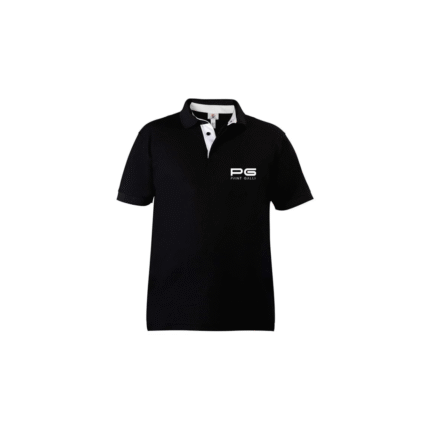 PG-Spanish Magcool Black Polo T-Shirt with White Inner Collar