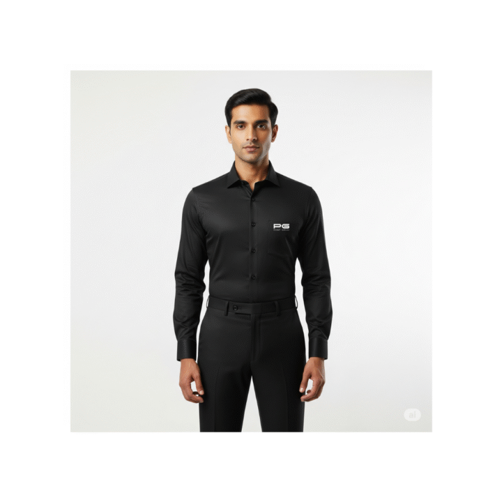 PG-Rare Rabbit Men's Cotton Formal Shirt – Black - Image 2