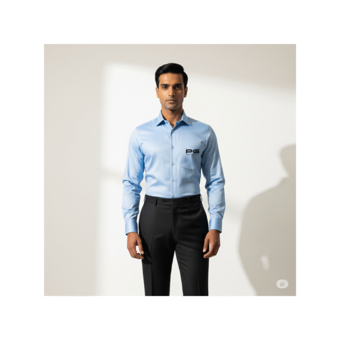 PG-U.S. Polo Assn. Men’s Classic Fit 100% Cotton Shirt(Unisex Fit) – Sky Blue - Image 2
