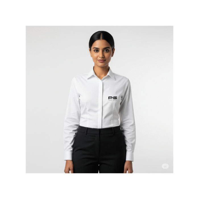 PG-Arrow Men’s Pure Cotton Formal Shirt(Unisex Fit) – White - Image 3