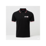 PG-UCB Style Black Cotton Polo T-Shirt with White & Red Tipping