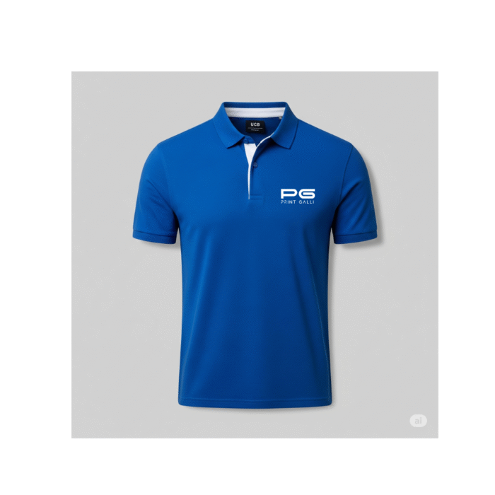 Adidas Blue Polo T-Shirt with White Collar Accent - Image 1
