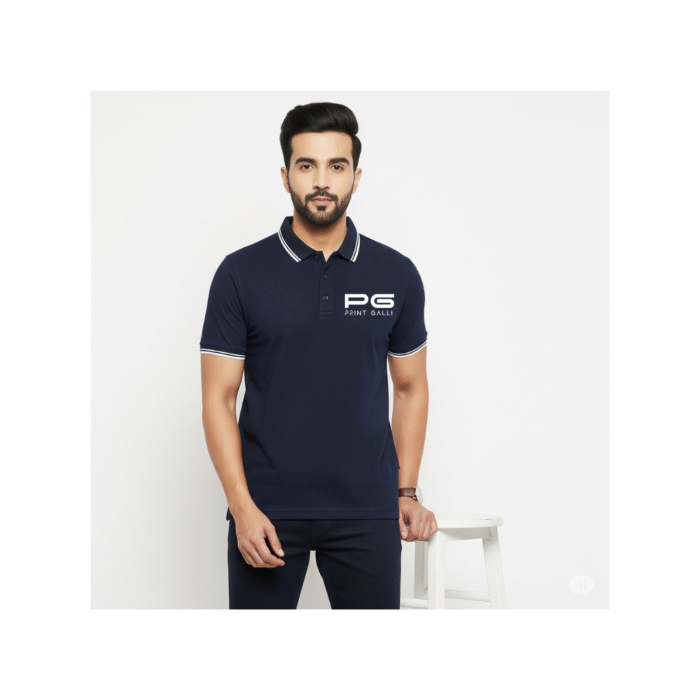 PG-Rare Rabbit Navy Blue Polo T-Shirt (Unisex Fit) - Image 2