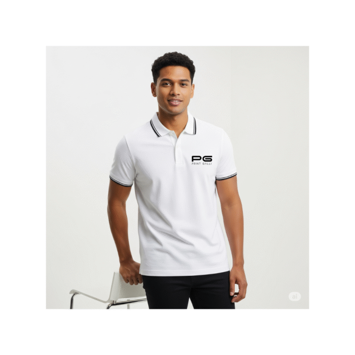 PG-Rare Rabbit White Polo T-Shirt (Unisex Fit) - Image 2