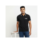 PG-Rare Rabbit Black Polo T-Shirt (Unisex Fit) - Image 2