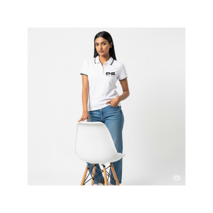 PG-Rare Rabbit White Polo T-Shirt (Unisex Fit) - Image 3