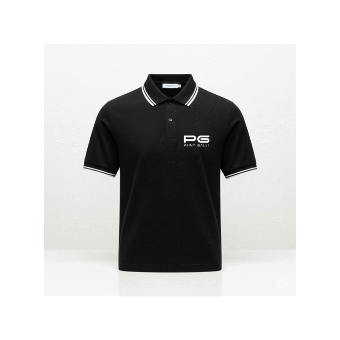 PG-Rare Rabbit Black Polo T-Shirt (Unisex Fit) - Image 1