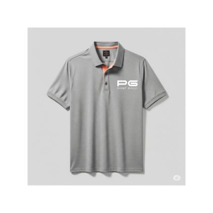 Adidas Navy Grey Polo T-Shirt with Peach Collar Accent