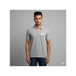 Adidas Navy Grey Polo T-Shirt with Peach Collar Accent - Image 2