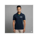 Adidas Navy Blue Polo T-Shirt with Green Collar Accent - Image 2
