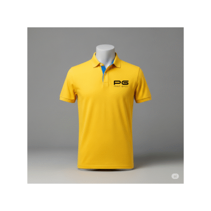 Adidas Yellow Polo T-Shirt with Blue Collar Accent