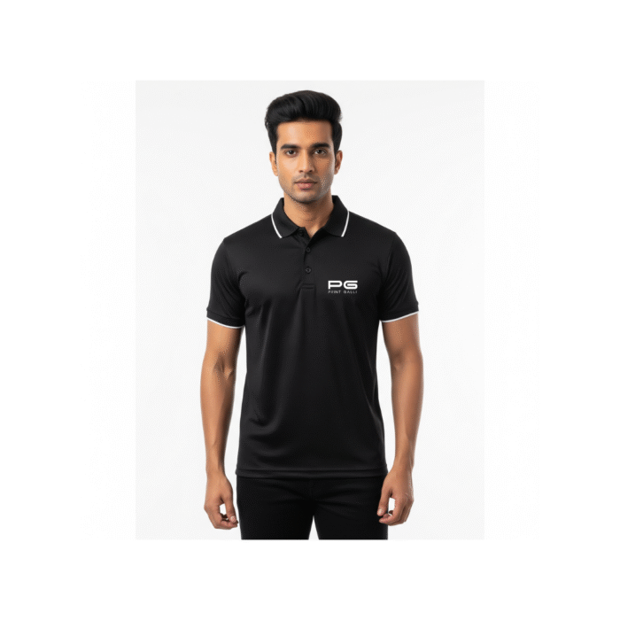 Adidas Black Polo T-Shirt with White Collar Accent - Image 2