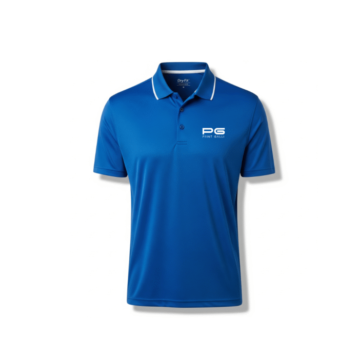 Adidas Blue Polo T-Shirt with White Collar Accent - Image 1