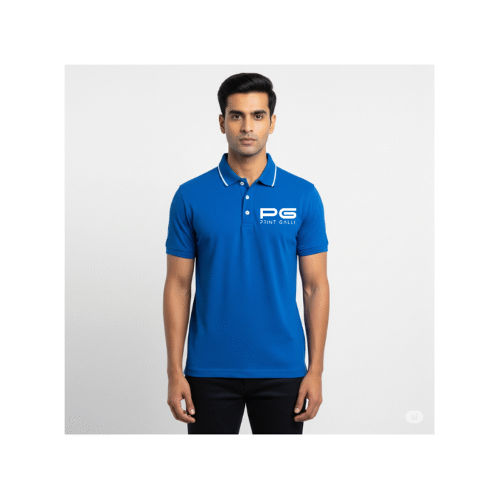 Adidas Blue Polo T-Shirt with White Collar Accent - Image 2
