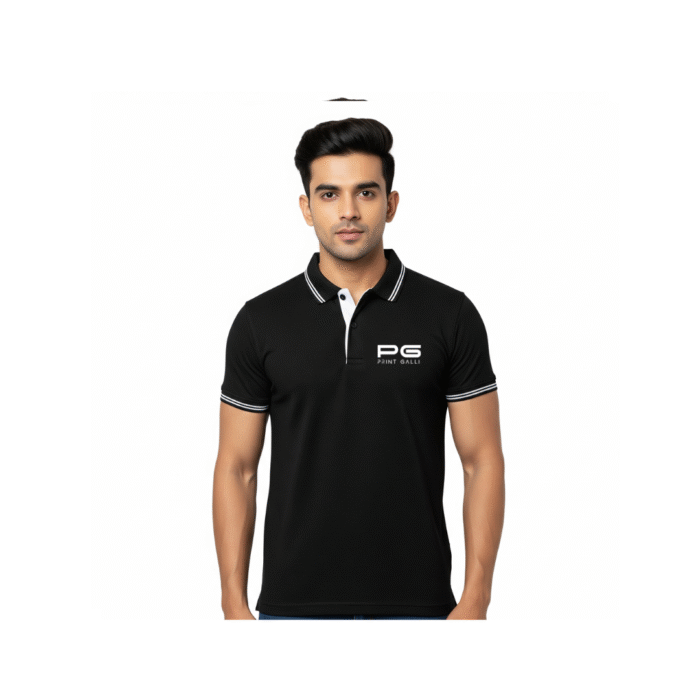 PG- Ruffty Tipping Black Polo T-Shirt - Image 2