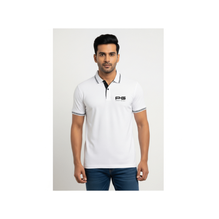 PG- Ruffty Tipping White Polo T-Shirt - Image 2