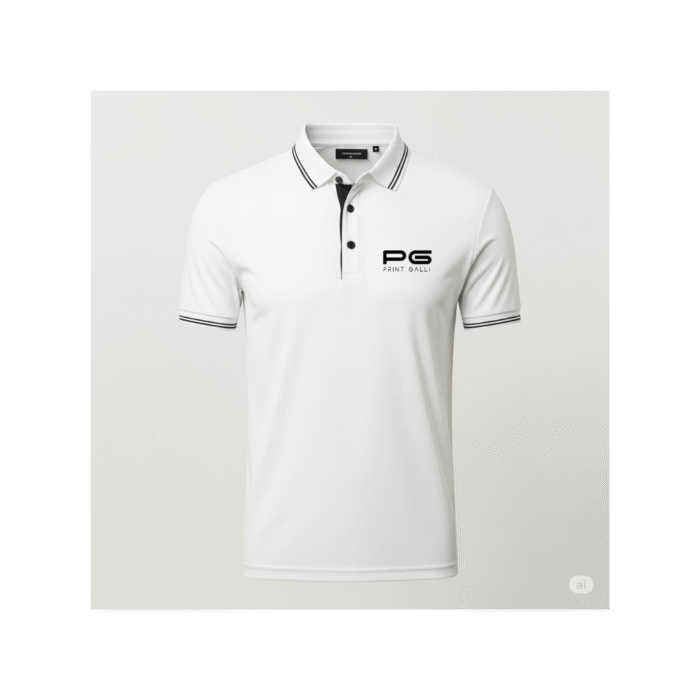 PG- Ruffty Tipping White Polo T-Shirt - Image 1