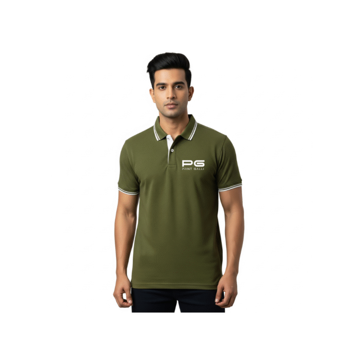 PG- Ruffty Tipping Military Green Polo T-Shirt - Image 3
