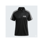PG-Adidas Black Polo T-Shirt with 3 White Stripes