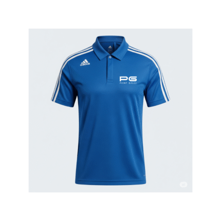 PG-Adidas Royal Blue Polo T-Shirt with 3 White Stripes