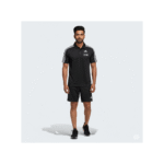 PG-Adidas Black Polo T-Shirt with 3 White Stripes - Image 2