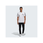 PG-Adidas White Polo T-Shirt with 3 Black Stripes - Image 2