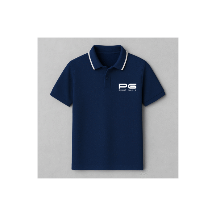 Adidas Navy Blue Polo T-Shirt with White Collar Accent - Image 1