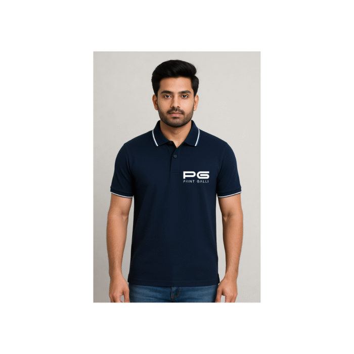 Adidas Navy Blue Polo T-Shirt with White Collar Accent - Image 2
