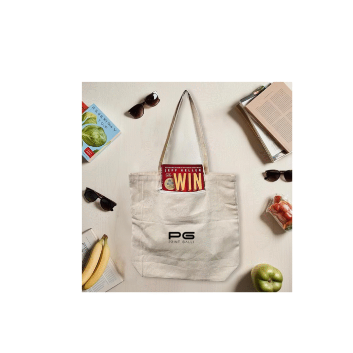 PG-Eco Friendly Premium Canvas Tote Bag with Secure Back Zipper Pocket - Image 4