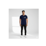 PG-HO2 Men's Polyester Navy Blue Round Neck T-Shirt - Image 2