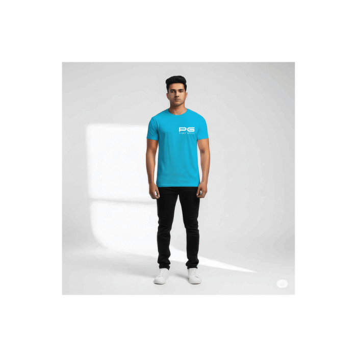 PG-HO2 Men's Polyester Royal Blue Round Neck T-Shirt - Image 2